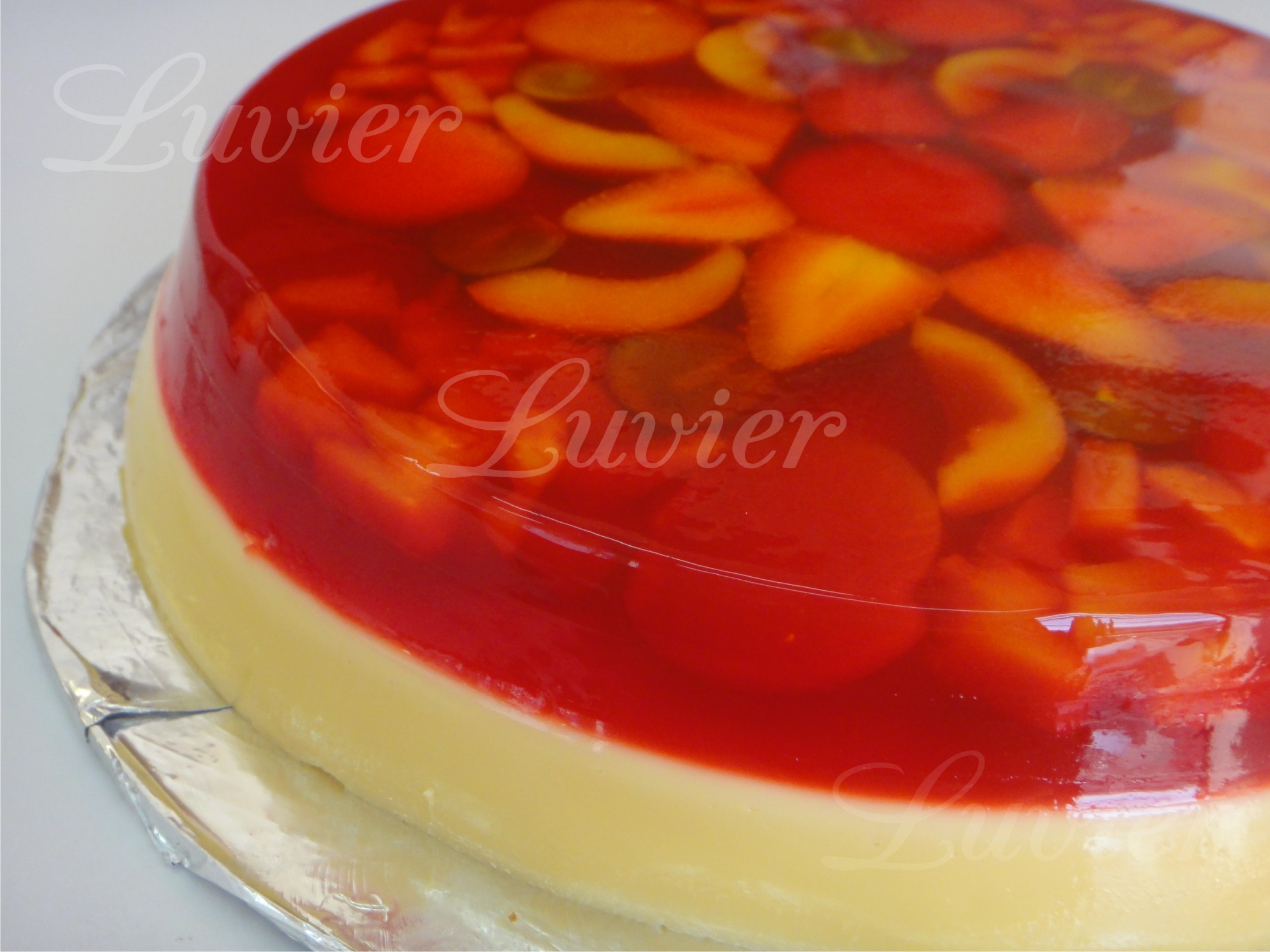 gelatinadelecheconfrutas Luvier Pastelería